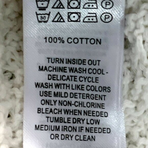 Max Studio White Basketweave Knit Fringed Hem Sleeveless Top Sz S #19096 - Picture 7 of 7